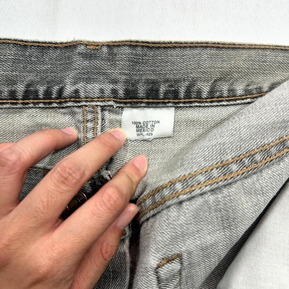 Vintage Y2K Levi's 501 Original Fit Jeans Mens 34x32 Gray Distressed‎ Button Fly